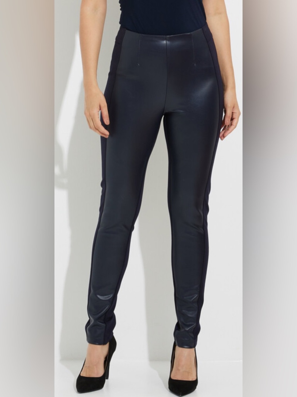 Joseph Ribkoff Faux Leather Pants Style 224055 Edgy Sophisticated Boss Babe